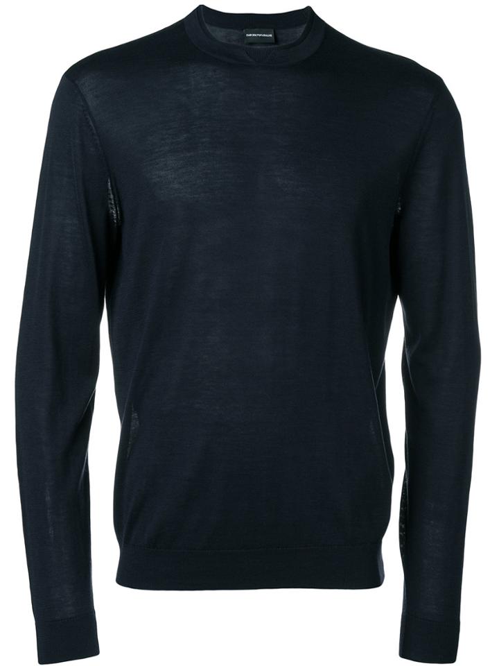 Emporio Armani Classic Crew Neck Jumper - Blue