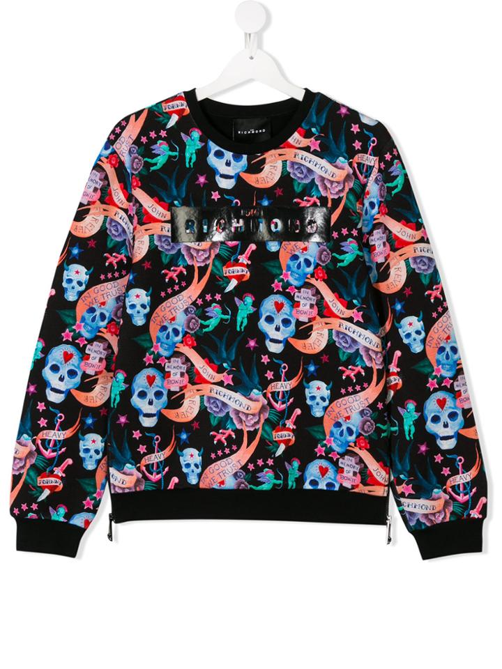 John Richmond Kids Teen Multi Print Sweatshirt - Black