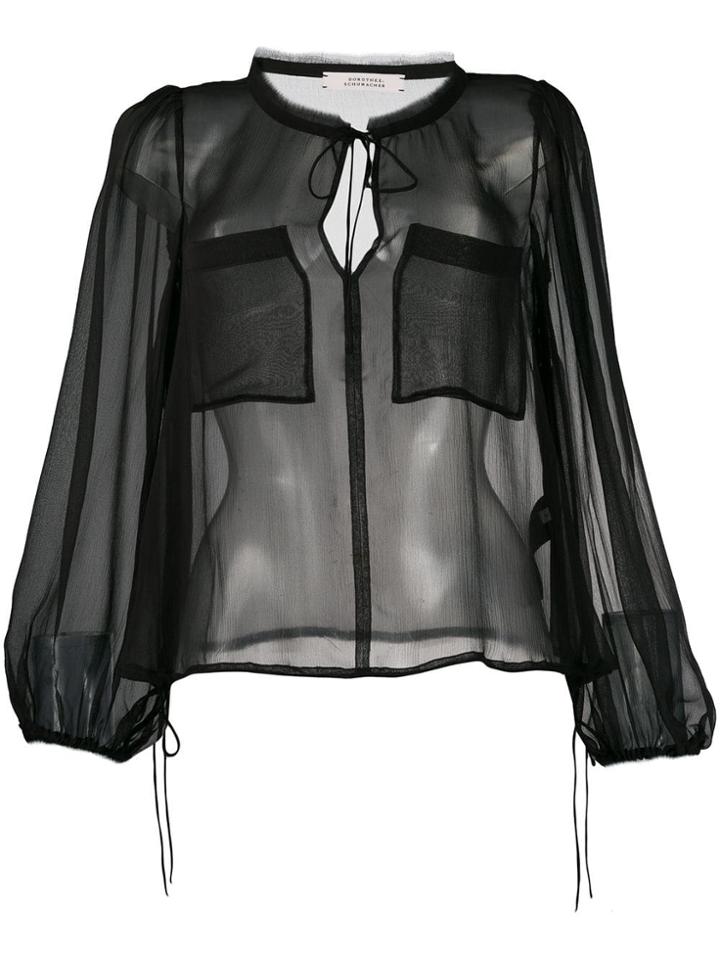 Dorothee Schumacher Sheer Pocket Blouse - Black