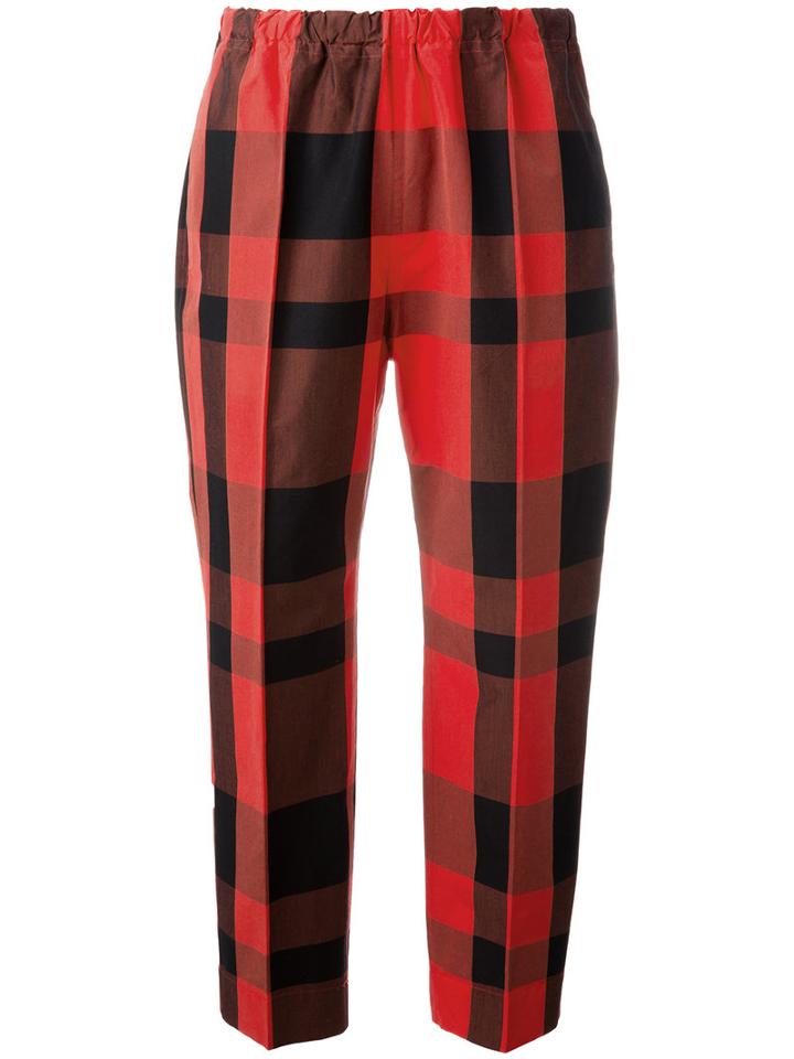 Sofie D'hoore Piano Cropped Trousers, Women's, Size: 38, Red, Cotton