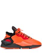 Y-3 Leather Lace-up Sneakers - Orange