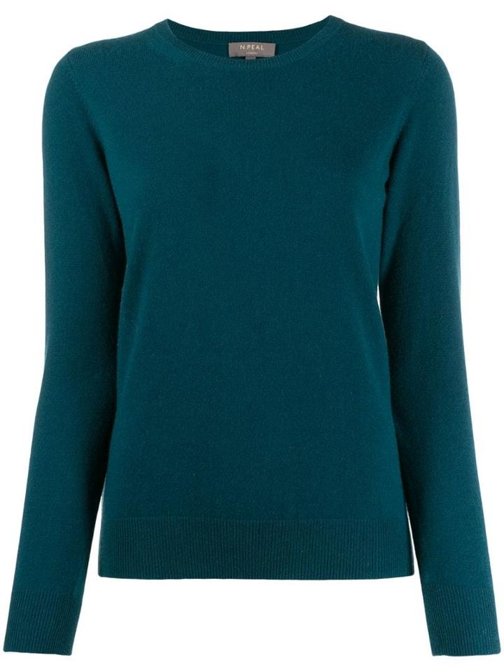 N.peal Cashmere Round Neck Jumper - Blue