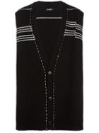 Raf Simons Oversized Sleeveless Cardigan, Men's, Black, Wool