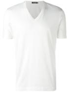 Dolce & Gabbana V-neck T-shirt, Men's, Size: 50, White, Cotton