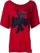 Yohji Yamamoto Side Slit T-shirt, Women's, Size: 2, Red, Cotton