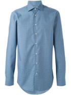 Etro Geometric Print Shirt, Men's, Size: 43, Blue, Cotton