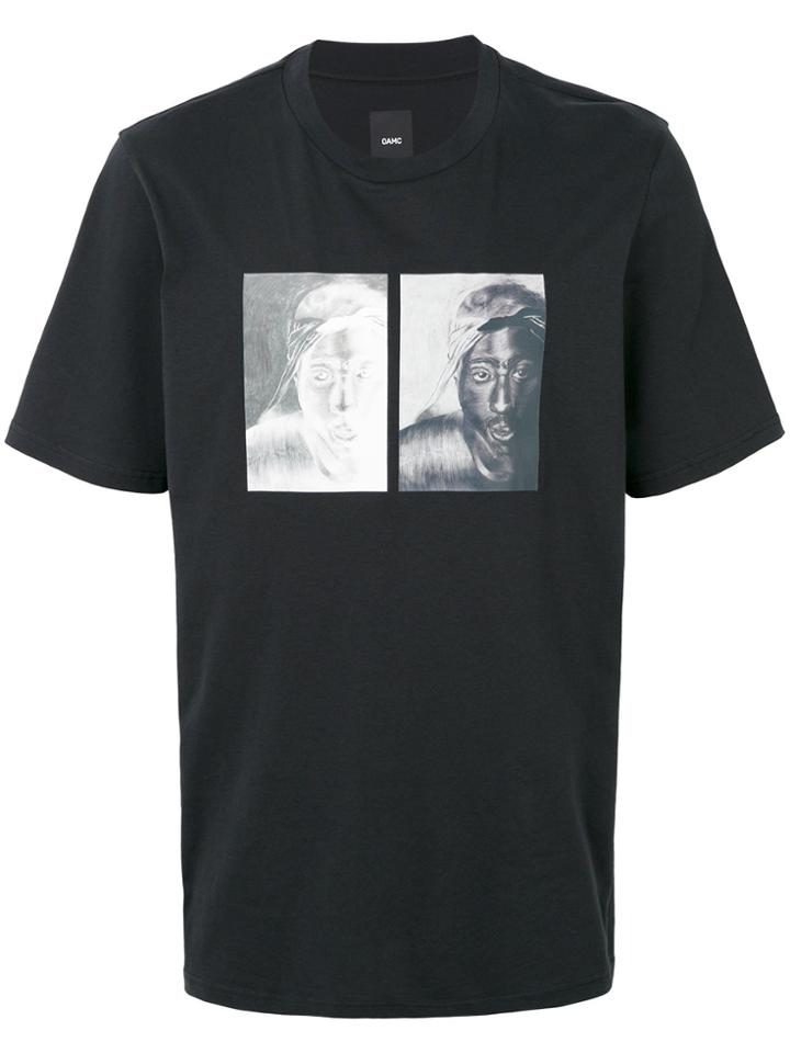 Oamc Tupac Print T-shirt - Black