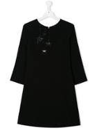 Elisabetta Franchi La Mia Bambina Star Embroidered Dress - Black
