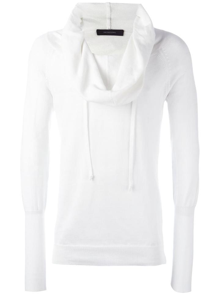 Unconditional Funnel Neck Hoodie, Men's, Size: Small, White, Cotton
