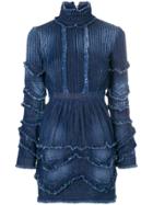 Dsquared2 Ruffled Denim Dress - Blue
