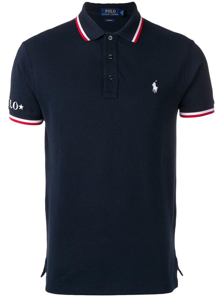 Polo Ralph Lauren Stripe Detail Polo - Blue