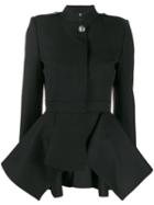 Alexander Mcqueen Draped Peplum Military Jacket - Black