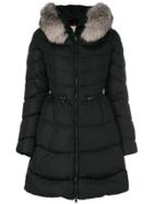 Moncler Fur-trim Coat - Black