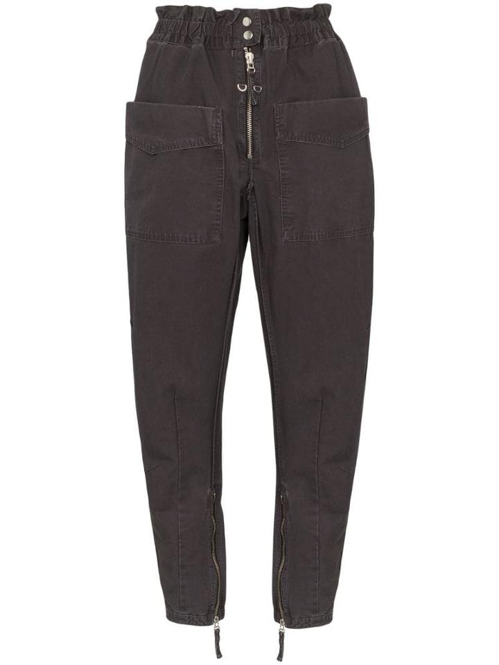 Isabel Marant Étoile Lecia Gabardine Cargo Trousers - Black