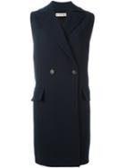 Marni Sleeveless Jacket, Women's, Size: 38, Blue, Cotton/viscose/virgin Wool