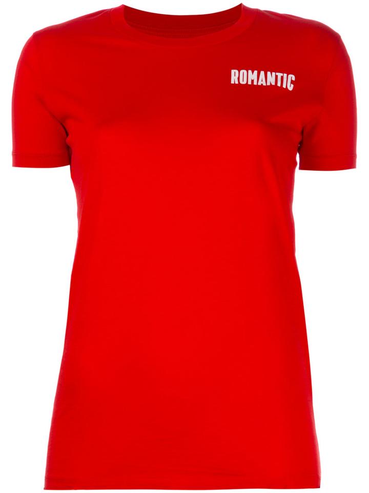 Wood Wood 'romantic' Chest Print T-shirt, Women's, Size: Large, Red, Cotton