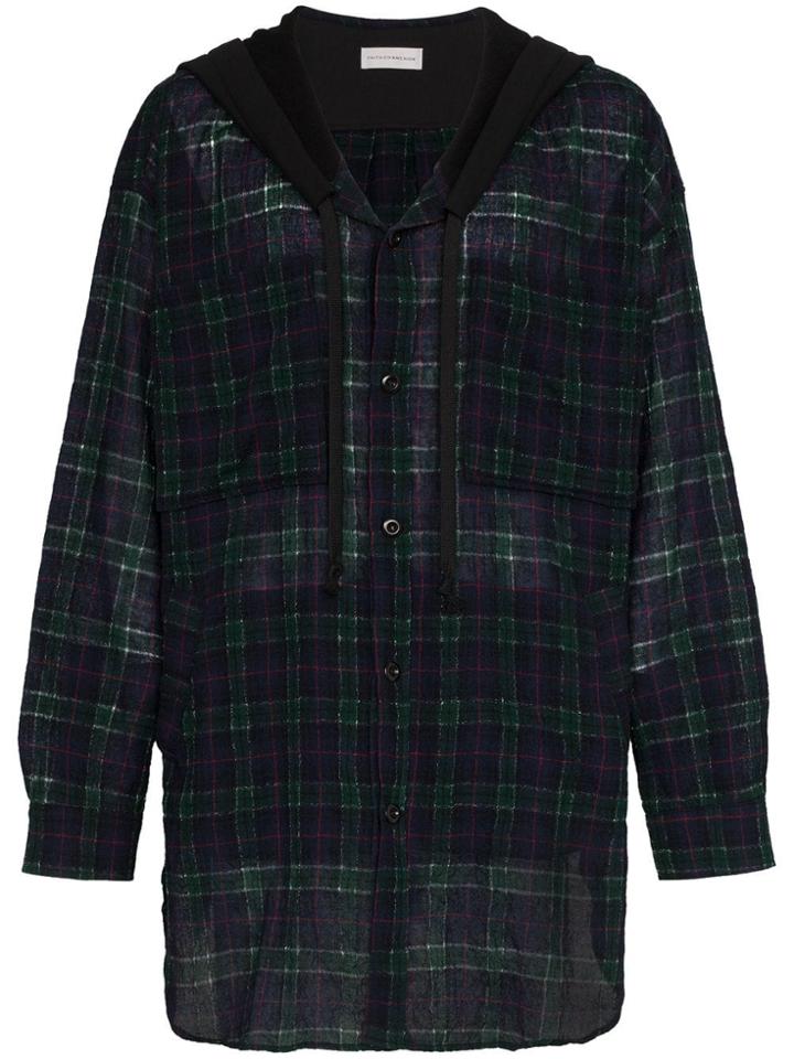 Faith Connexion Checked Hooded Shirt - Blue