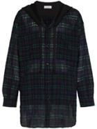 Faith Connexion Checked Hooded Shirt - Blue