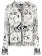 Avant Toi Patterned Knit Fitted Cardigan - Grey