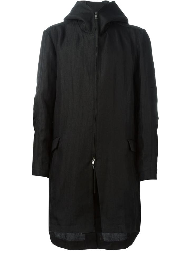 The Viridi-anne Hooded Coat, Men's, Size: 3, Black, Ramie