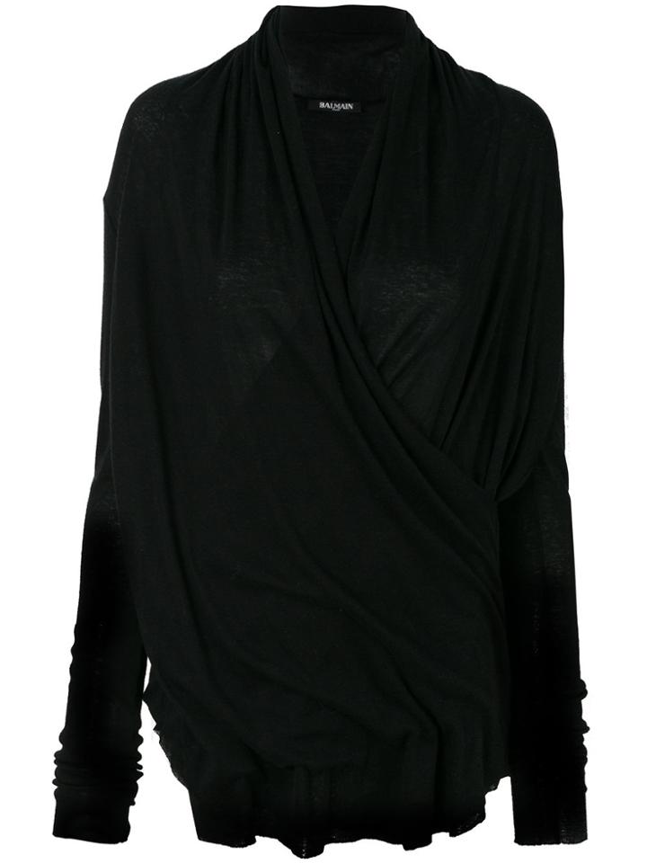 Balmain Draped Jumper - Black
