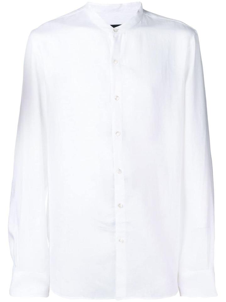 Giorgio Armani Band Collar Shirt - White