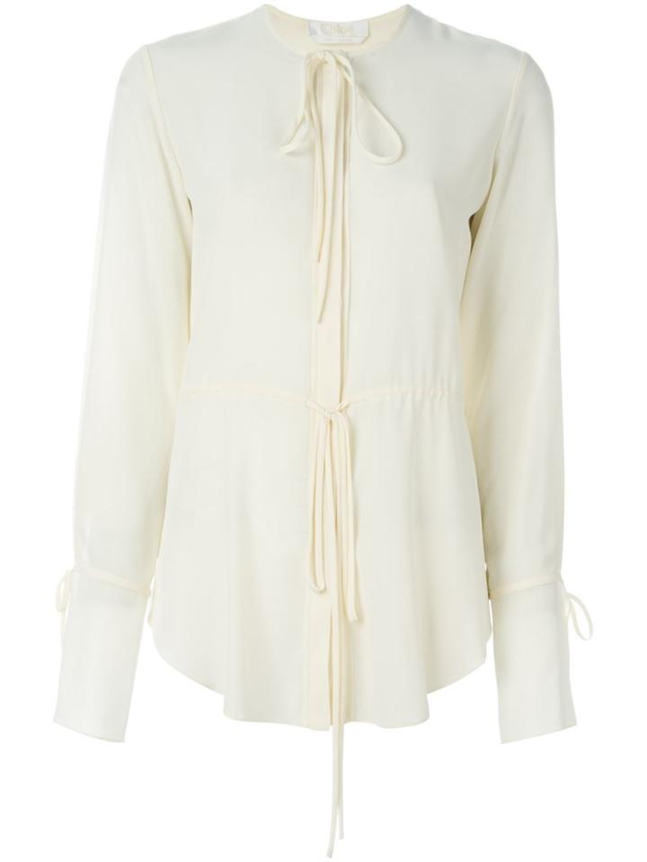 Chloé Drawstring Blouse - White