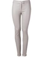 Martha Medeiros Leather Skinny Trousers, Women's, Size: 42, Grey, Leather