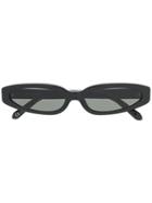 Linda Farrow Slim Oval Frame Sunglasses - Black