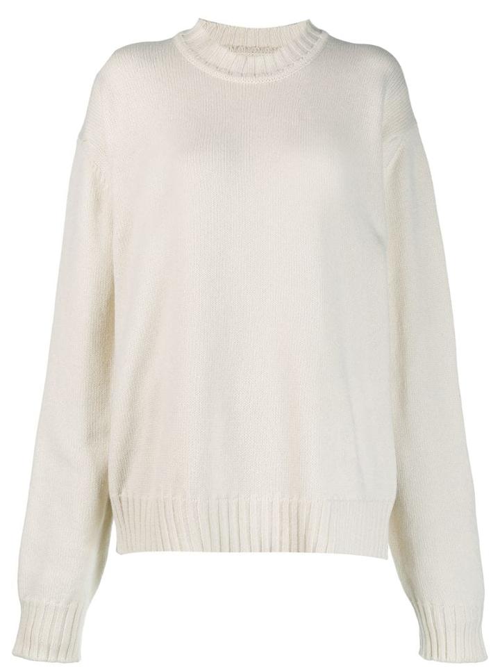 Jil Sander Knitted Jumper - White