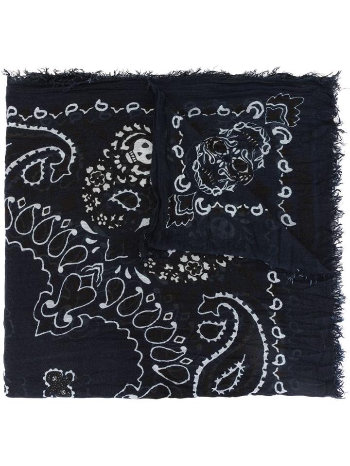 Zadig & Voltaire Delta Paisley Skull Scarf - Green