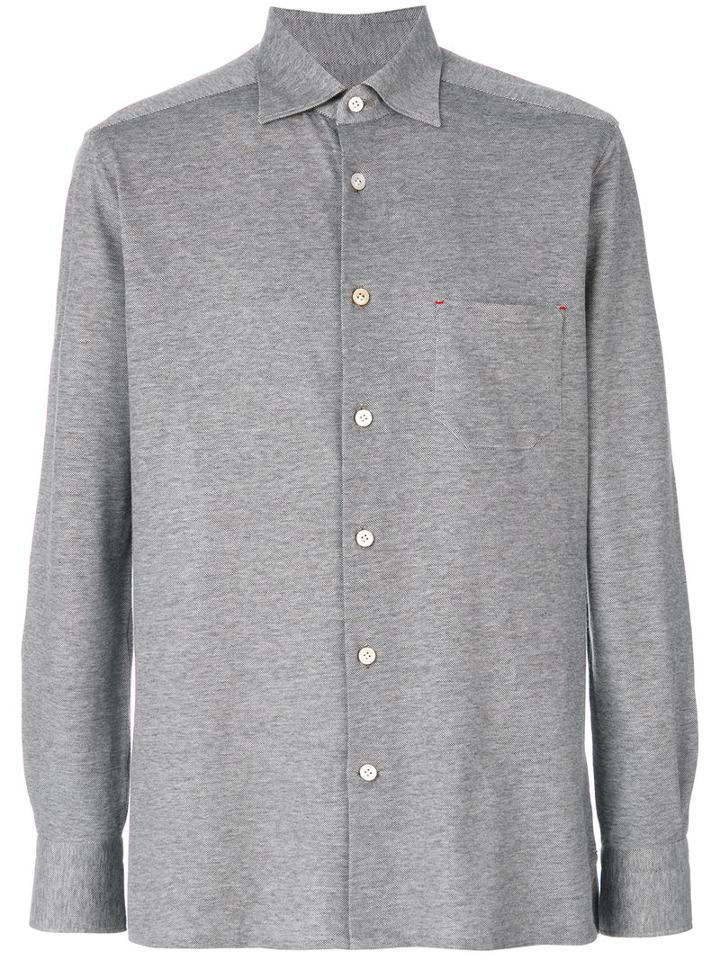 Kiton - Plain Shirt - Men - Cotton - L, Black, Cotton