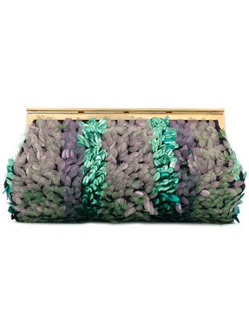 Marni Vintage Sequin Embellished Clutch Bag - Green