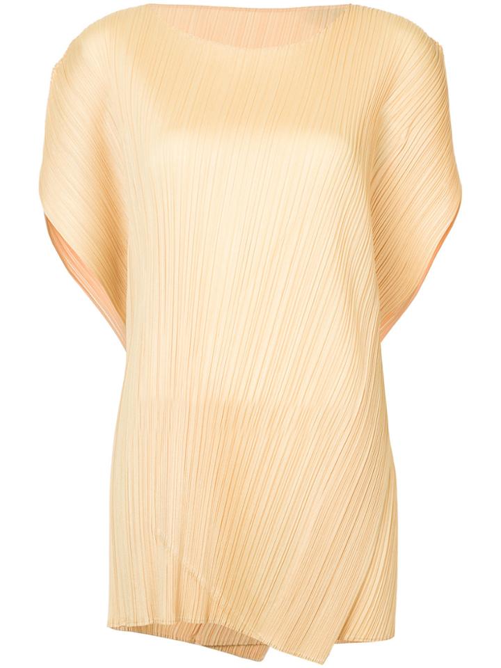 Pleats Please By Issey Miyake Pleated T-shirt - Yellow & Orange