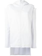 Y-3 Cut-out Zipped Hoodie, Women's, Size: Medium, White, Cotton