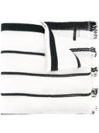 Diesel Striped Scarf, Adult Unisex, White, Modal/virgin Wool