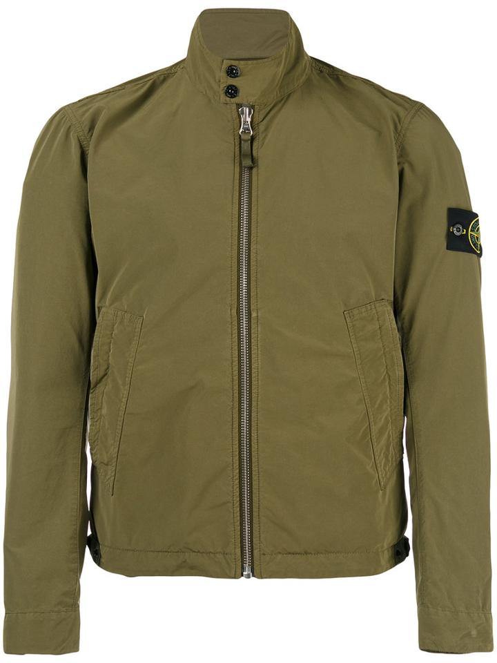 Stone Island Zip Jacket, Men's, Size: Large, Green, Polyamide/polyester