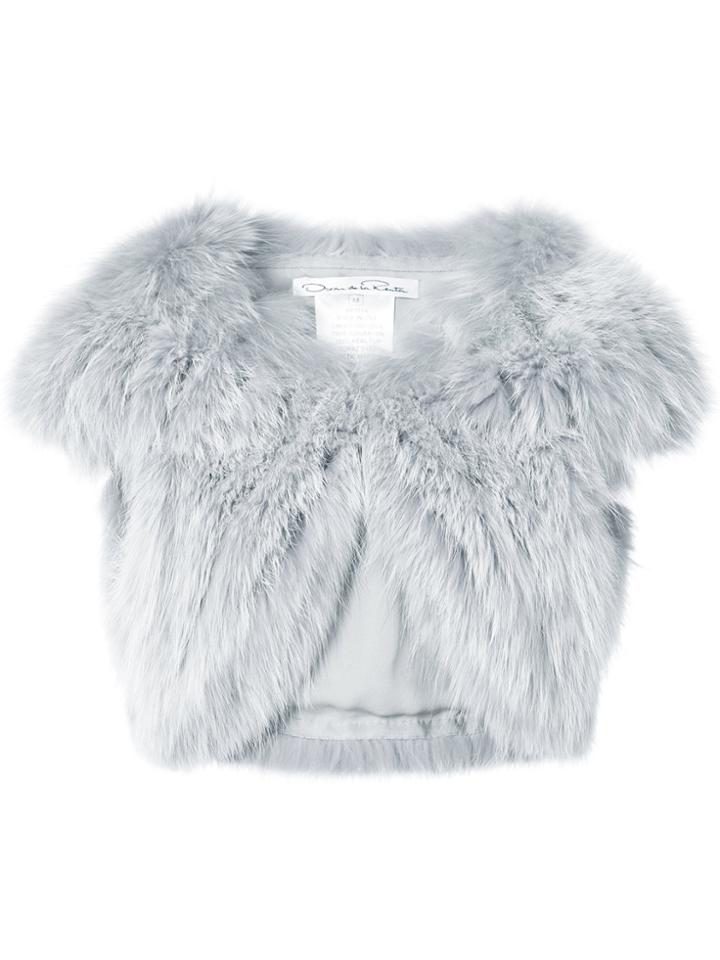 Oscar De La Renta Cropped Bolero Jacket - Grey