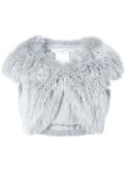 Oscar De La Renta Cropped Bolero Jacket - Grey