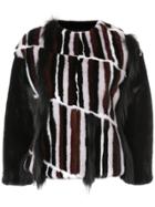 Oscar De La Renta Fitted Fur Jacket - Black