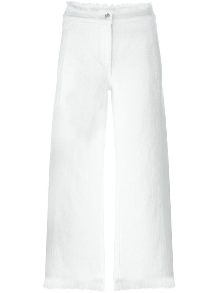 T By Alexander Wang Cropped Trousers, Women's, Size: 25, White, Cotton