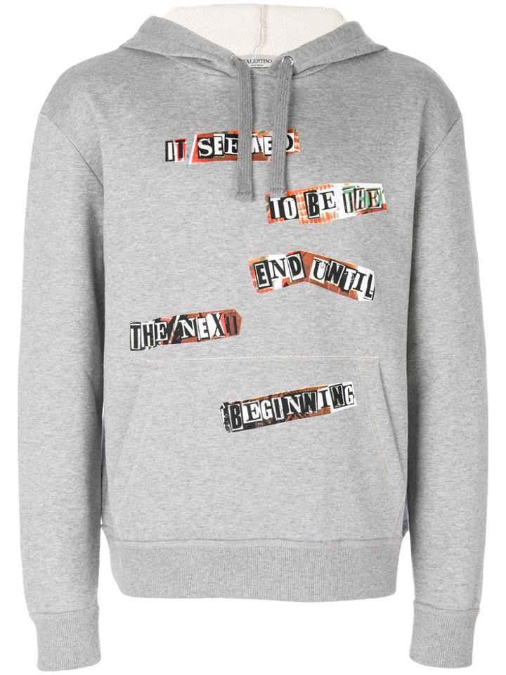 Valentino Printed Hoodie - Grey