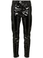 Saint Laurent Skinny Leather Vinyl Trousers - Black