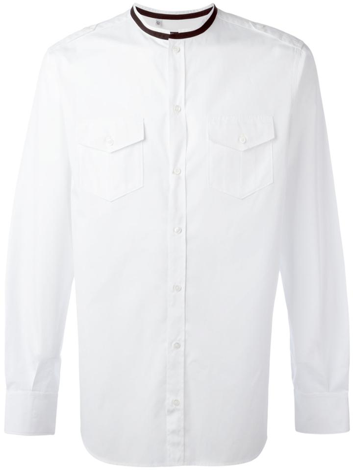 Alexander Mcqueen Striped Trim Shirt - White