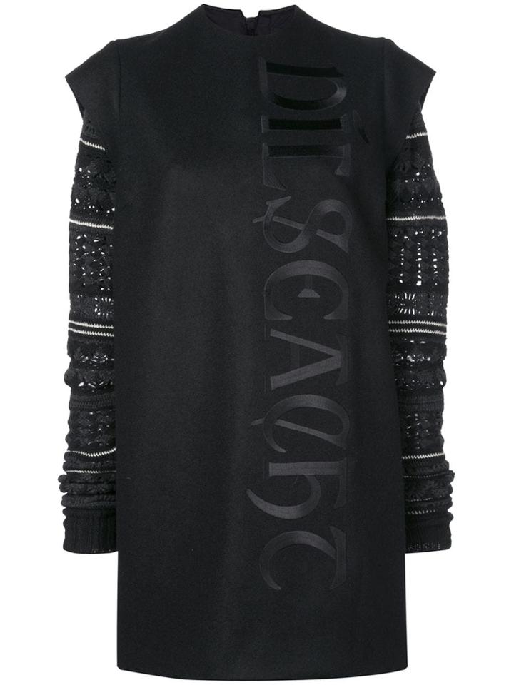 Vera Wang Fair Isle Knit Sleeve Dress - Black