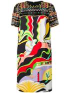 Emilio Pucci Beaded La Villa Print Dress - Black