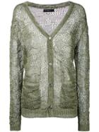 Roar Sheer Open Knit Cardigan, Men's, Size: Iii, Green, Cotton