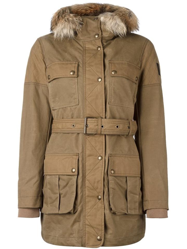 Belstaff Collar Trim Belted Coat