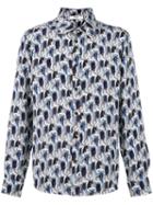 Bally Allover Shoes Print Shirt, Men's, Size: 41, Blue, Silk
