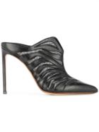 Francesco Russo Laser Cut Details Mules - Black